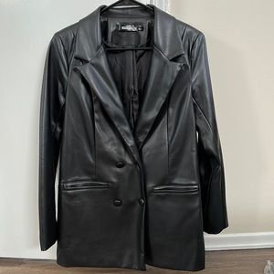 Missguided Leather blazer jacket